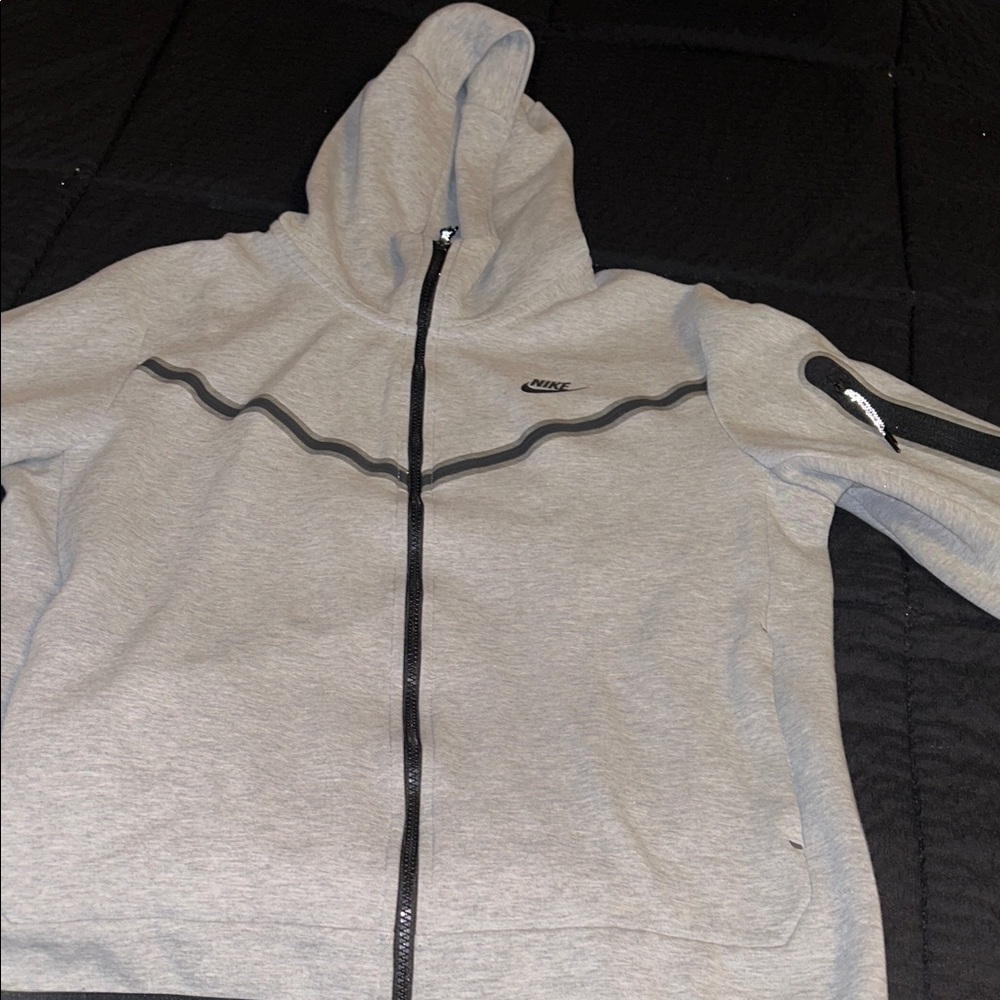 Nike Light Gray Zip-Up Hoodie